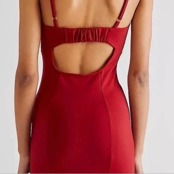 NWT Free People Probably Should Mini Dress in Holly Berry Red - Size Large - Picture 8 of 13